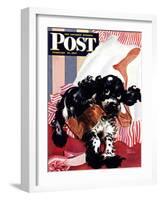 "Butch and the Nylons," Saturday Evening Post Cover, February 15, 1947-Albert Staehle-Framed Giclee Print