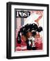 "Butch and the Nylons," Saturday Evening Post Cover, February 15, 1947-Albert Staehle-Framed Premium Giclee Print