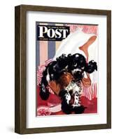 "Butch and the Nylons," Saturday Evening Post Cover, February 15, 1947-Albert Staehle-Framed Giclee Print