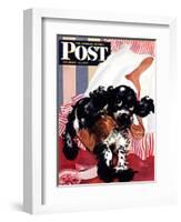 "Butch and the Nylons," Saturday Evening Post Cover, February 15, 1947-Albert Staehle-Framed Giclee Print