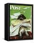 "Butch and the Sunday Paper," Saturday Evening Post Cover, May 31, 1947-Albert Staehle-Framed Stretched Canvas