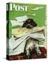 "Butch and the Sunday Paper," Saturday Evening Post Cover, May 31, 1947-Albert Staehle-Stretched Canvas