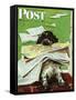 "Butch and the Sunday Paper," Saturday Evening Post Cover, May 31, 1947-Albert Staehle-Framed Stretched Canvas