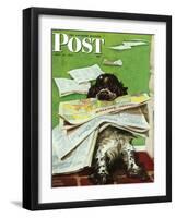 "Butch and the Sunday Paper," Saturday Evening Post Cover, May 31, 1947-Albert Staehle-Framed Giclee Print