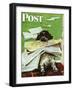 "Butch and the Sunday Paper," Saturday Evening Post Cover, May 31, 1947-Albert Staehle-Framed Giclee Print