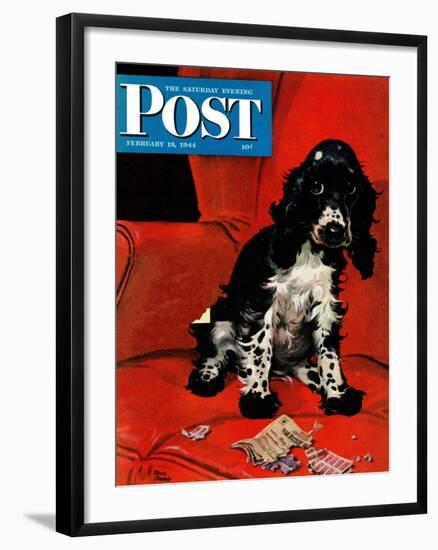 "Butch Ate the Coupons," Saturday Evening Post Cover, February 19, 1944-Albert Staehle-Framed Giclee Print