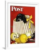 "Butch & Broken Lamp," Saturday Evening Post Cover, February 23, 1946-Albert Staehle-Framed Giclee Print