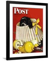 "Butch & Broken Lamp," Saturday Evening Post Cover, February 23, 1946-Albert Staehle-Framed Giclee Print