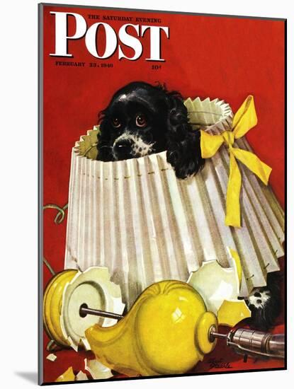 "Butch & Broken Lamp," Saturday Evening Post Cover, February 23, 1946-Albert Staehle-Mounted Giclee Print