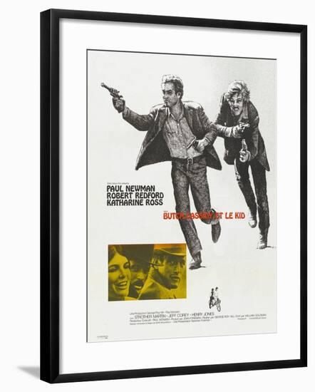 Butch Cassidy and the Sundance Kid, French Movie Poster, 1969-null-Framed Art Print