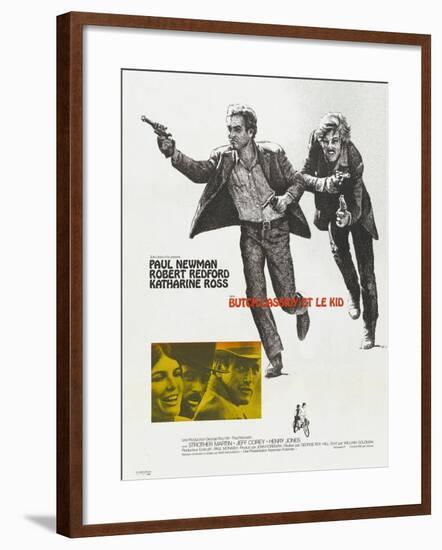 Butch Cassidy and the Sundance Kid, French Movie Poster, 1969-null-Framed Art Print