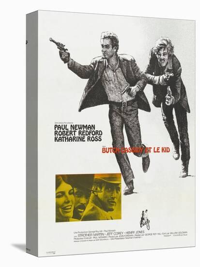 Butch Cassidy and the Sundance Kid, French Movie Poster, 1969-null-Stretched Canvas