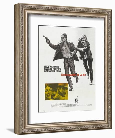 Butch Cassidy and the Sundance Kid, French Movie Poster, 1969-null-Framed Art Print