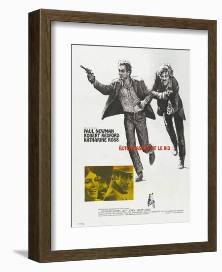 Butch Cassidy and the Sundance Kid, French Movie Poster, 1969-null-Framed Art Print