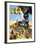 Butch Cassidy and the Sundance Kid Hold Up a Train-Harry Green-Framed Premium Giclee Print