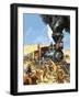 Butch Cassidy and the Sundance Kid Hold Up a Union Pacific Railroad Train-Harry Green-Framed Giclee Print