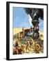 Butch Cassidy and the Sundance Kid Hold Up a Union Pacific Railroad Train-Harry Green-Framed Giclee Print