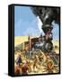 Butch Cassidy and the Sundance Kid Hold Up a Union Pacific Railroad Train-Harry Green-Framed Stretched Canvas