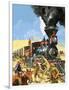 Butch Cassidy and the Sundance Kid Hold Up a Union Pacific Railroad Train-Harry Green-Framed Giclee Print