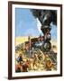 Butch Cassidy and the Sundance Kid Hold Up a Union Pacific Railroad Train-Harry Green-Framed Giclee Print