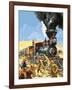 Butch Cassidy and the Sundance Kid Hold Up a Union Pacific Railroad Train-Harry Green-Framed Giclee Print