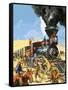 Butch Cassidy and the Sundance Kid Hold Up a Union Pacific Railroad Train-Harry Green-Framed Stretched Canvas