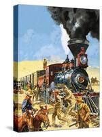 Butch Cassidy and the Sundance Kid Hold Up a Union Pacific Railroad Train-Harry Green-Stretched Canvas