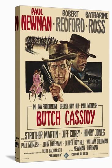 Butch Cassidy and the Sundance Kid, Italian Movie Poster, 1969-null-Stretched Canvas