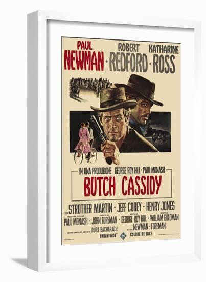 Butch Cassidy and the Sundance Kid, Italian Movie Poster, 1969-null-Framed Art Print