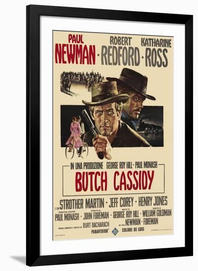 Butch Cassidy and the Sundance Kid, Italian Movie Poster, 1969-null-Framed Art Print