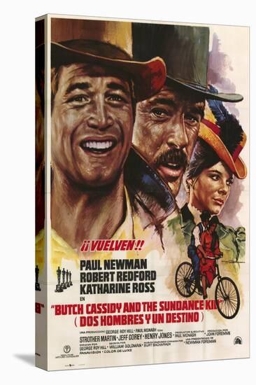 Butch Cassidy and the Sundance Kid, Italian Movie Poster, 1969-null-Stretched Canvas