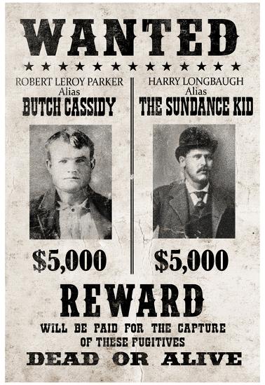 Butch Cassidy and The Sundance Kid Wanted Advertisement Print Poster-null-Lamina Framed Poster