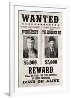 Butch Cassidy and The Sundance Kid Wanted Advertisement-null-Framed Art Print