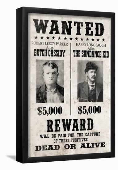 Butch Cassidy and The Sundance Kid Wanted Poster-null-Framed Poster