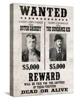 Butch Cassidy and The Sundance Kid Wanted Poster-null-Stretched Canvas