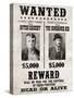 Butch Cassidy and The Sundance Kid Wanted Poster-null-Stretched Canvas