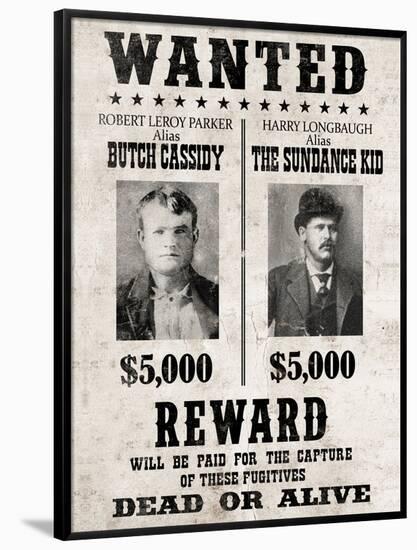 Butch Cassidy and The Sundance Kid Wanted Poster-null-Framed Poster