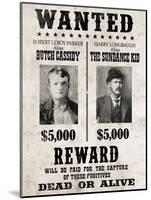 Butch Cassidy and The Sundance Kid Wanted Poster-null-Mounted Poster