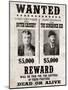 Butch Cassidy and The Sundance Kid Wanted Poster-null-Mounted Poster