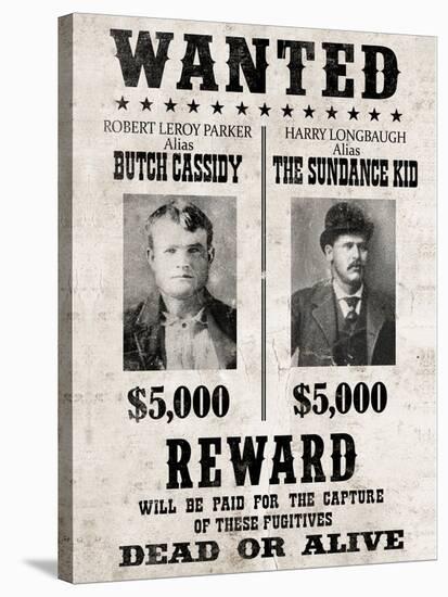 Butch Cassidy and The Sundance Kid Wanted Poster-null-Stretched Canvas