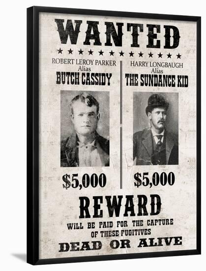 Butch Cassidy and The Sundance Kid Wanted Poster-null-Framed Poster