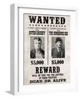 Butch Cassidy and The Sundance Kid Wanted-null-Framed Art Print