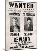 Butch Cassidy and The Sundance Kid Wanted-null-Mounted Art Print