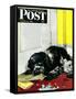 "Butch Chews the Mail," Saturday Evening Post Cover, March 13, 1948-Albert Staehle-Framed Stretched Canvas