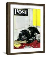 "Butch Chews the Mail," Saturday Evening Post Cover, March 13, 1948-Albert Staehle-Framed Giclee Print