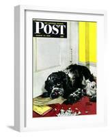 "Butch Chews the Mail," Saturday Evening Post Cover, March 13, 1948-Albert Staehle-Framed Giclee Print