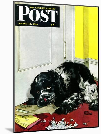 "Butch Chews the Mail," Saturday Evening Post Cover, March 13, 1948-Albert Staehle-Mounted Giclee Print