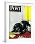 "Butch Chews the Mail," Saturday Evening Post Cover, March 13, 1948-Albert Staehle-Framed Giclee Print