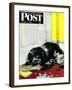 "Butch Chews the Mail," Saturday Evening Post Cover, March 13, 1948-Albert Staehle-Framed Giclee Print