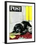 "Butch Chews the Mail," Saturday Evening Post Cover, March 13, 1948-Albert Staehle-Framed Giclee Print